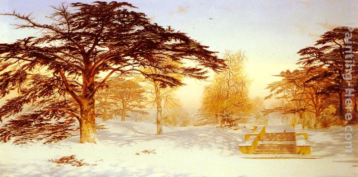 Untrodden Snow, The Terrace, Holland House, Three Miles From Charing Cross - Holland Park painting - Andrew MacCallum Untrodden Snow, The Terrace, Holland House, Three Miles From Charing Cross - Holland Park art painting